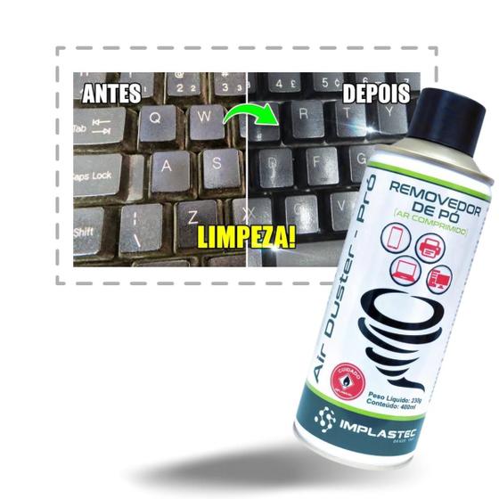 Imagem de Ar Comprimido Spray Limpa Teclado, Impressora, Placa e PC 400ml Kit com 3 Latas