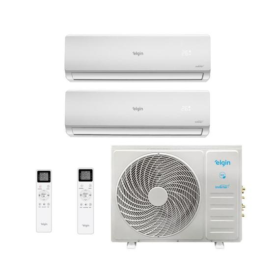 Ar Condicionado Bi Split Hi Wall Inverter Elgin Total Plus 18000 BTUs (12000+12000) Quente/Frio MTQE18C2CB - 220V Menor preço em Ar Condicionado Bi Split Hi Wall Inverter Elgin Total Plus 18000 BTUs (12000+12000) Quente/Frio MTQE18C2CB - 220V