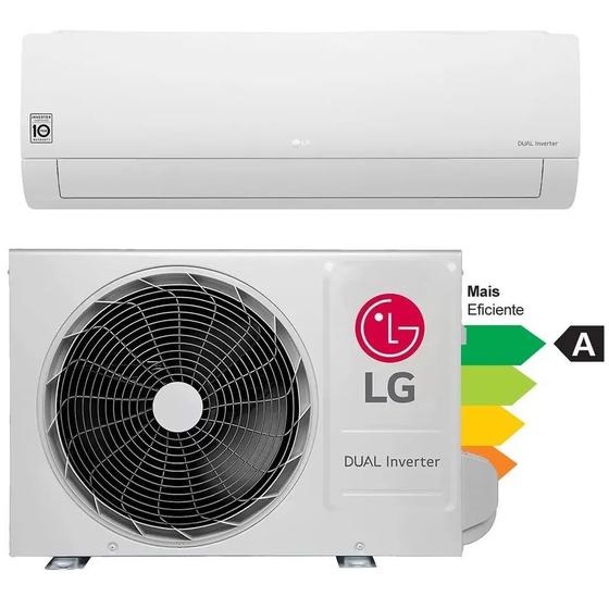 Imagem de Ar condicionado Inverter LG  12.000 Btu/h Split Hi-Wall Dual Compact - Frio - S4-Q12JA3AD - 220V