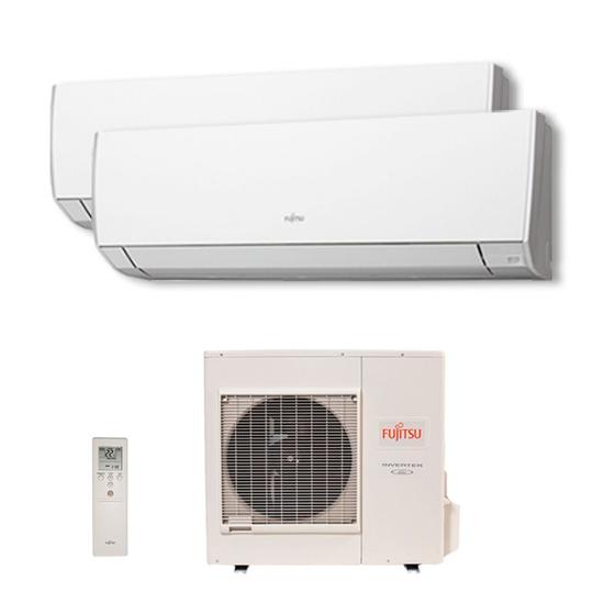 Imagem de Ar Condicionado Multi Bi Split Inverter Fujitsu 2X12000 Btus Hw Quente/Frio 220V 1F AOBG18LAC2