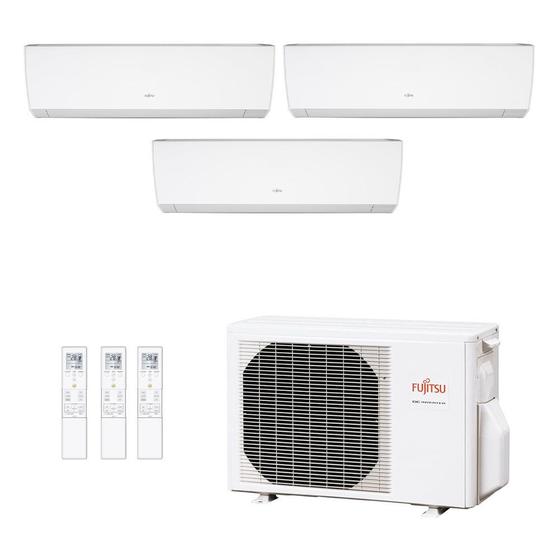 Imagem de Ar-Condicionado Multi Split Inverter Fujitsu 18.000 BTUs (3x Evap HW 7.000) Quente/Frio 220V