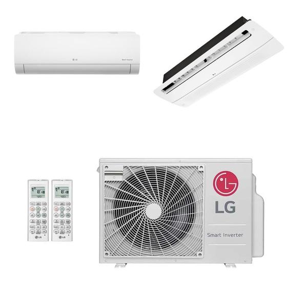 Imagem de Ar-Condicionado Multi Split Inverter LG 18.000 (1x Evap HW 9.000 + 1x Evap Cassete 1 Via 9.000) Quente/Frio 220V