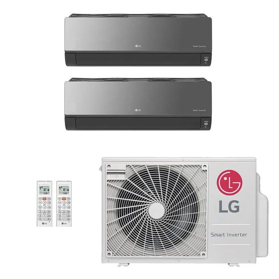 Imagem de Ar-Condicionado Multi Split Inverter LG 18.000 (1x Evap HW Artcool 7.000 + 1x Evap HW Artcool 9.000) Quente/Frio 220V