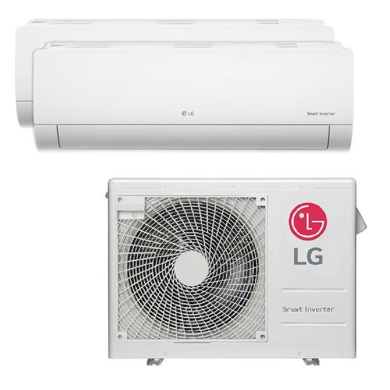 Imagem de Ar Condicionado Multi Split Inverter LG 24.000 Btus (1x Evap 12.000 + 1x Evap 24.000) Quente e Frio 220v
