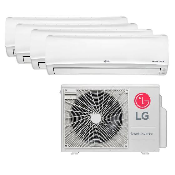 Imagem de Ar Condicionado Multi Split Inverter LG 30.000 Btus (3x Evap 7.000+ 1x Evap 12.000) Quente e Frio 220v