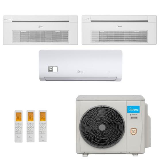 Imagem de Ar-Condicionado Multi Split Inverter Midea 27.000 (1x Evap HW 9.000 + 2x Evap Cassete 1 Via 12.000) Quente/Frio 220V