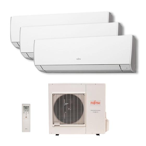 Menor preço em Ar Condicionado Multi Tri Split Inverter Fujitsu 24.000 Btus (2x Evap 9.000 e 1 Evap 12.000) Quente/Frio 220V Monofásico