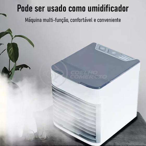 Imagem de Ar Condicionado Portátil  Umidificador Climatizador Luz LED 7 Cores RGB