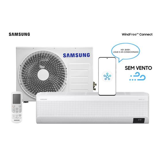 Imagem de Ar Condicionado Split Inverter Samsung WindFree Connect Sem Vento 24000 BTU/h Frio AR24BVFAAWKNAZ - 220 Volts