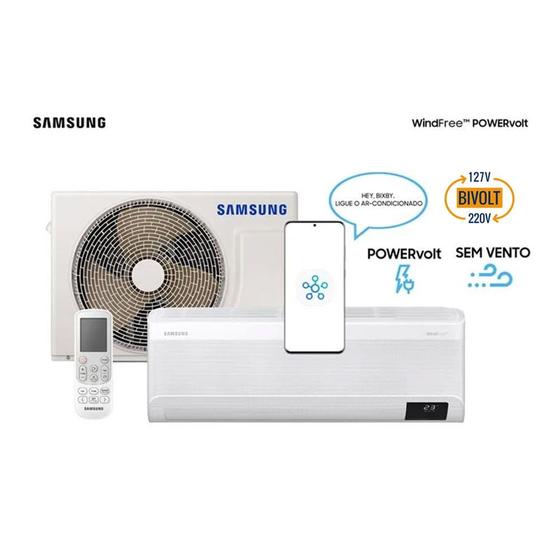 Imagem de Ar Condicionado Split Inverter Samsung WindFree PowerVolt Sem Vento 9000 BTU/h Frio AR09BVFAVWKNAZ - Bivolt