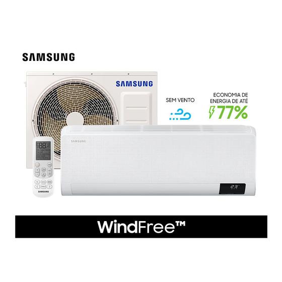 Imagem de Ar Condicionado Split Samsung Inverter WindFree 22000 BTU/h Quente e Frio AR24TSHCBWKNAZ  220 Volts