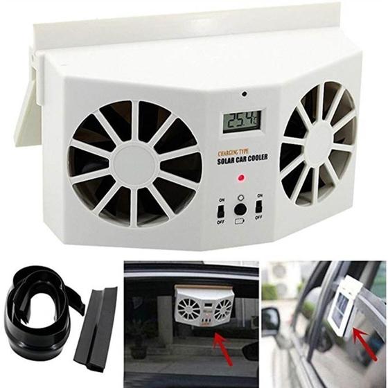 Imagem de Ar condicionado ventilador automotivo com placa solar refrigerador circular de ar 