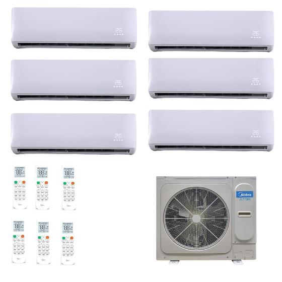 Imagem de Ar Condicionado VRF/Multi Split Inverter Midea Atom 56.000 BTUs (6x 9000 HW) Quente Frio - 220V