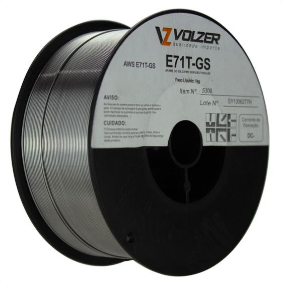 Imagem de Arame de solda mig sem gas tubular aws e71t-gs 0.8mm volzer c/ 1kg