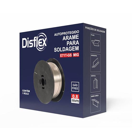 Imagem de Arame de Solda Mig Uso Sem Gás 0,8mm 5Kg ER71-GS Disflex