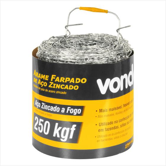 Imagem de Arame Farpado 250kgf Aço Zincado 250m - Vonder