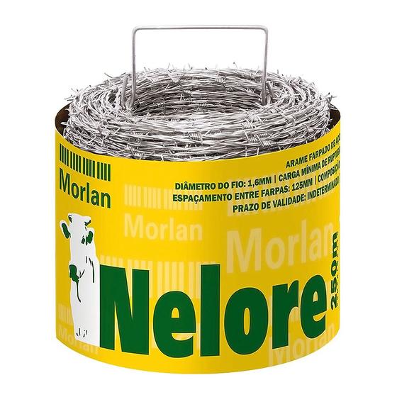 Arame Farpado Fio 16 250m Nelore Morlan Menor preço em Arame Farpado Fio 16 250m Nelore Morlan