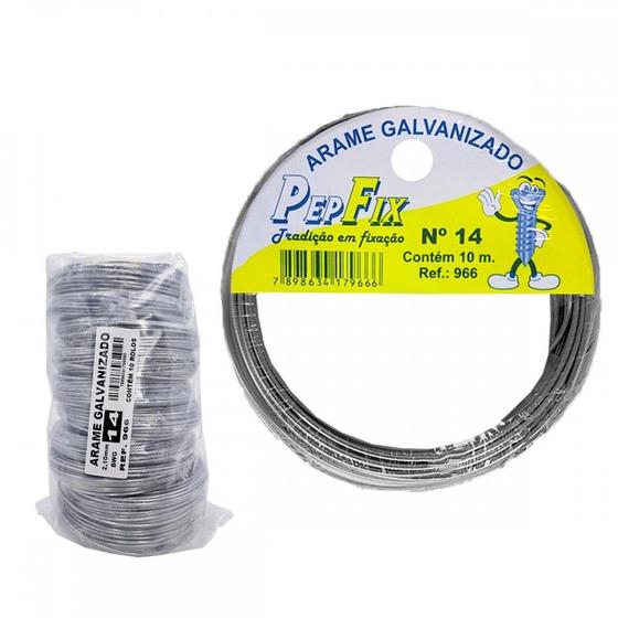 Imagem de Arame Galvanizado Pepfix No.14 Rolinho 10M Com 10 Pecas