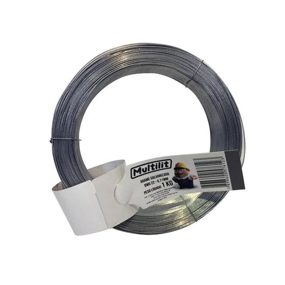 Imagem de Arame Liso Galvanizado BWG 18 - 1,24mm 1kg - Multilit