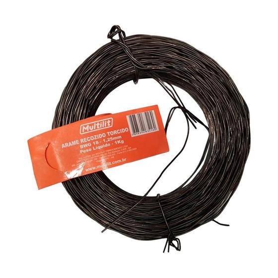 Imagem de Arame Recozido Multilit Torcido 1,2mm 1kg BWG 18