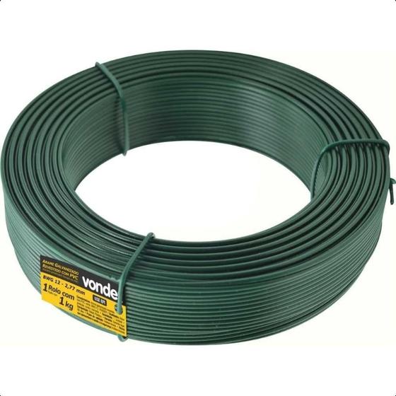 Imagem de Arame Revestido PVC com 01kg Verde BWG12 - Vonder