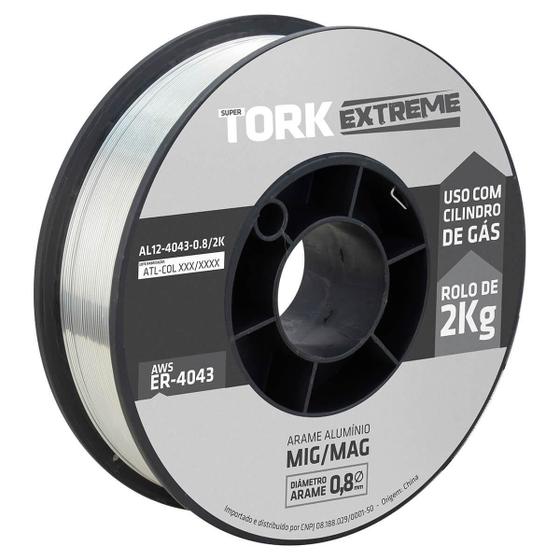 Imagem de Arame Tork Solda Mig Alumínio 0.8Mm Rolo De 500G Uso Com Gás
