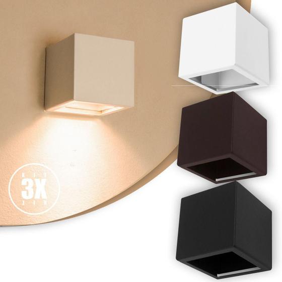 Arandela 1 Facho/Foco Efeito Parede Externa/ Interna Pergolado Kit 03 unidades Marrom Menor preço em Arandela 1 Facho/Foco Efeito Parede Externa/ Interna Pergolado Kit 03 unidades Marrom
