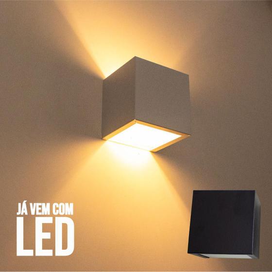 Imagem de Arandela 2 Fachos Slim Preta + LED G9 5w 3000K Luminária Externa ou Interna St397