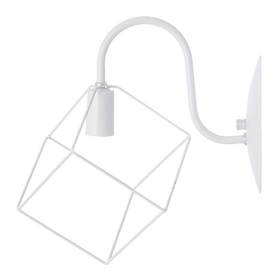 Imagem de Arandela Aramado Cubo Pequeno Ferro Plástico Luminária Soquete E-27 Branco Preto Cobre