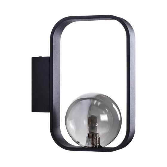 Imagem de Arandela Aruna Preto Fosco ZR096 Globo Vidro + LED G9 BF Starlux ST2620