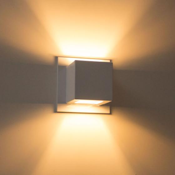 Imagem de Arandela Box Cubo Pequena 2 Fachos Marrom + Led G9 5w 3000k St1318