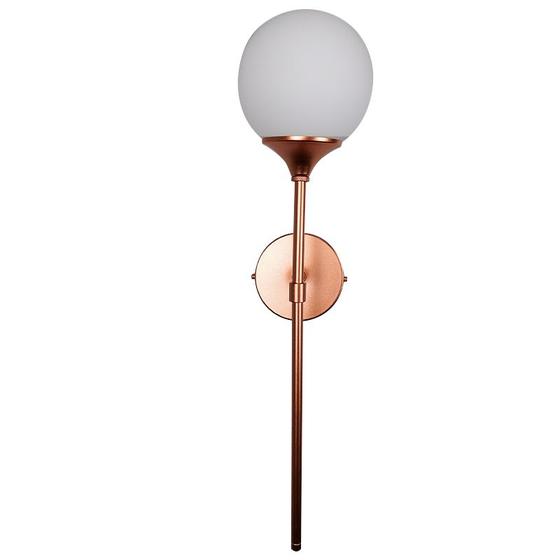 Arandela Cobre Fosco Globo Vidro Leitoso DUAL ID12 DUAL ILUMINACAO