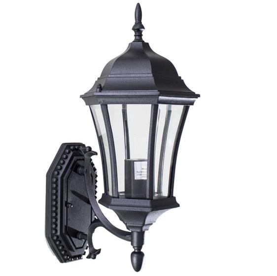 Arandela Colonial Alumínio E Vidro Retro Vintage E-27 - Preta ST211PP Menor preço em Arandela Colonial Alumínio E Vidro Retro Vintage E-27 - Preta ST211PP