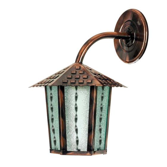 Arandela Colonial Blumenau Iluminação Sextavado Vidro Pontilhado Com