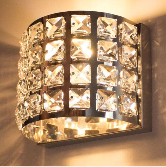 Arandela de Cristal K9 legítimo meia lua para lâmpada G9 st4567 Menor preço em Arandela de Cristal K9 legítimo meia lua para lâmpada G9 st4567