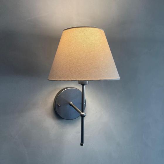 Imagem de Arandela De Parede Clássica Chumbo Decorativa Sala, quarto, Corredor e Cabeceira Cama com Cúpula e Lâmpada Branco Quente