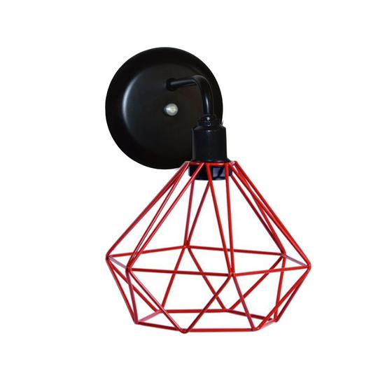 Imagem de Arandela de parede estilo retrô com Aramado Modelo Diamante Ideal para utilizar com lâmpadas Filamento LED G80, ST64