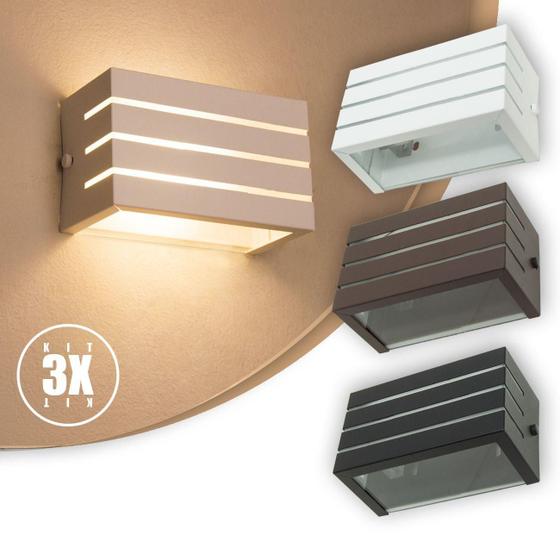 Arandela Frisada Luminária Branca Para Muro Parede Externa G9 kit 3 unidades Menor preço em Arandela Frisada Luminária Branca Para Muro Parede Externa G9 kit 3 unidades