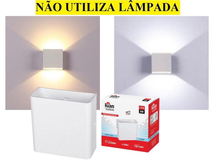 Arandela led 3w externa branco quente 3000k ip65 bivolt branca Menor preço em Arandela led 3w externa branco quente 3000k ip65 bivolt branca