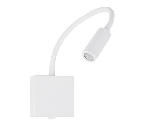 Imagem de Arandela Led 3W Haste Flexível Quarto Cabeceira Branco