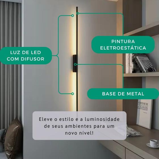 Imagem de Arandela LED Luminária Parede Corredor Sala Penteadeira Escritório Elegante Luz Confortável Bivolt