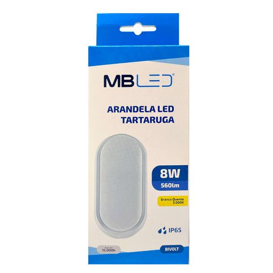 Imagem de Arandela Led Tartaruga 8W 3000K IP65 Bivolt - MB Led - 2000