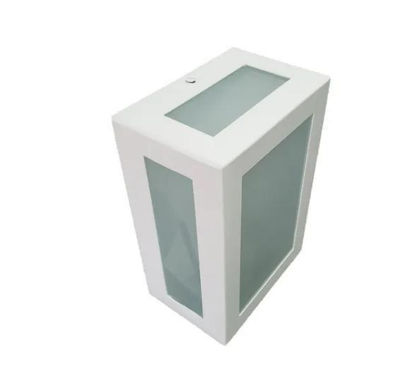Imagem de Arandela Luminária 5 Vidros Retangular Alumínio E27 Ext/int - Branco