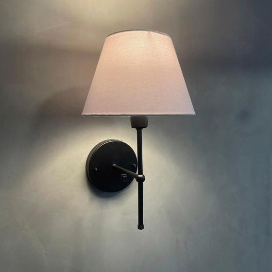 Imagem de Arandela Luminária De Parede Clássica Com Interruptor Cúpula Cone Ref 19 Para Sala, quarto, Cama, Cabeceira, Corredor, lavabo