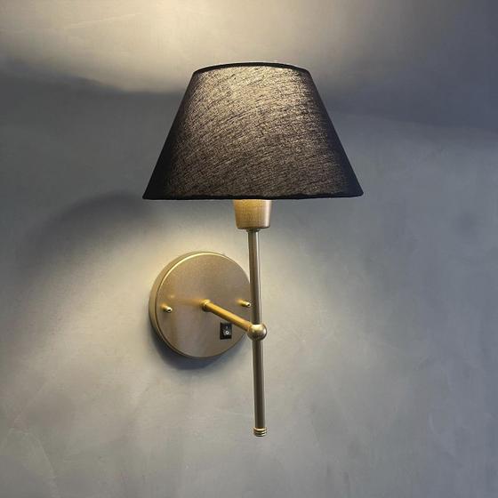 Imagem de Arandela Luminária De Parede Clássicas Com Interruptor e Cúpula Algodão Para Cabeceira, Quarto, Cama, Sala, Corredor