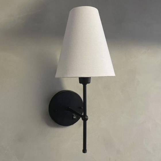 Imagem de Arandela Luminária De Parede Dormitorio Quarto Lateral De Cama Com Interruptor Cupula Tecido Algodão Bivolt