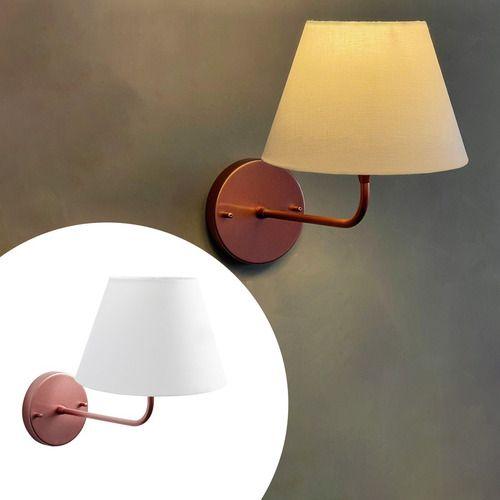 Imagem de Arandela Luminária de Parede Rose Gold Bivolt Com Cúpula Tecido Branco