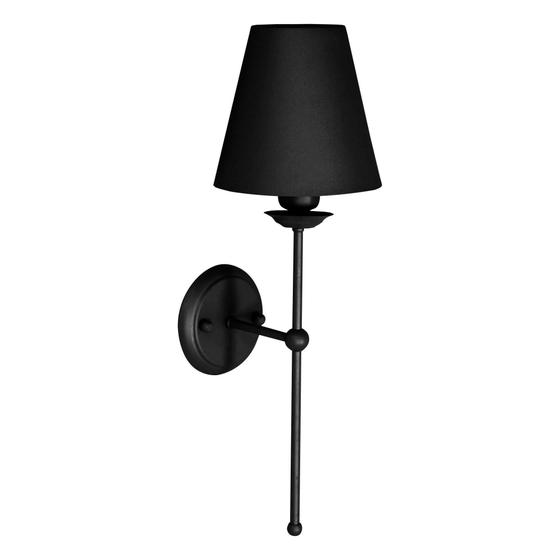 Imagem de Arandela Luminária Parede Tocheiro Cúpula Metal Cama Preto