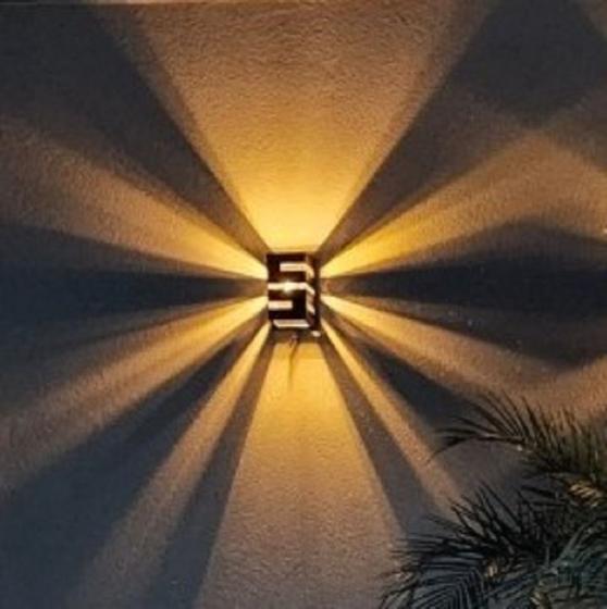 Arandela Massuia Frisada Parede Muro Externa e Interna Preta Metais