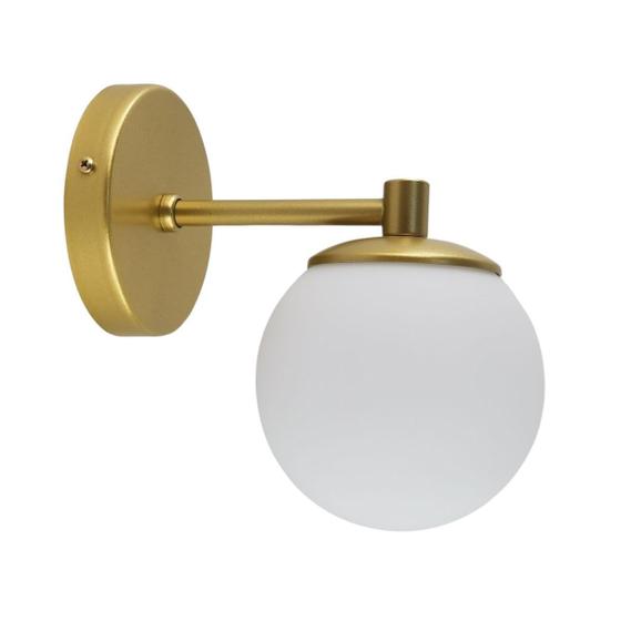 Arandela Moderna Luminária Dourada com Globo Branco Studio Casa